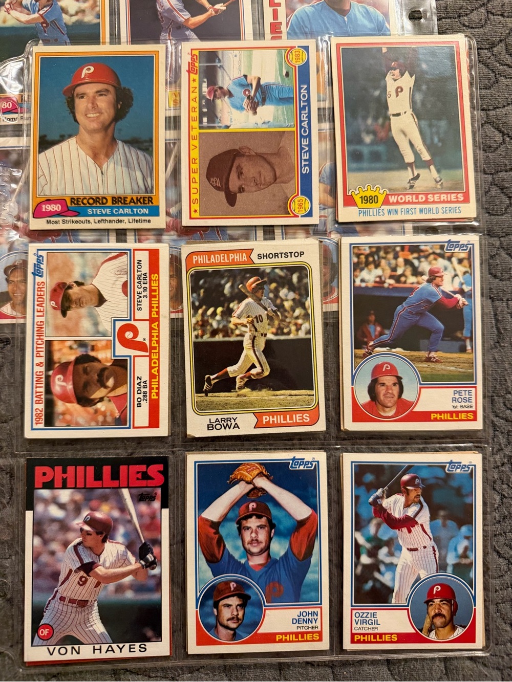Vintage Philadelphia Phillies Baseball Card Lot - Multicolor